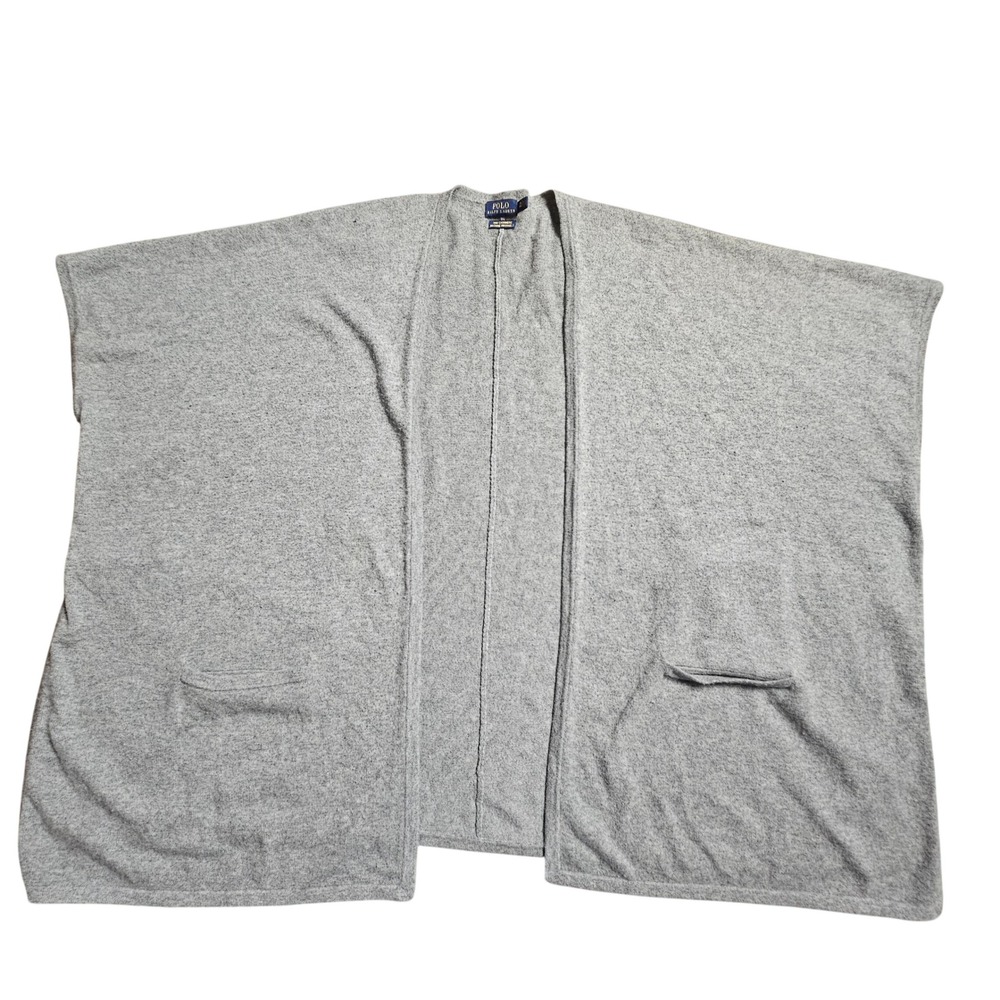 Polo Ralph Lauren 100% Cashmere Open Front Poncho Sweater‎ M/L Quiet Luxury